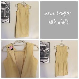 Ann Taylor pale yellow silk shift. Sz 4
