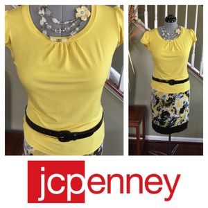 WORTHINGTON Yellow Stretch Top 🌼 Sz 12