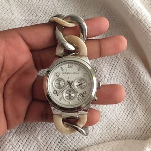 Silver and pearl Michael kors watch