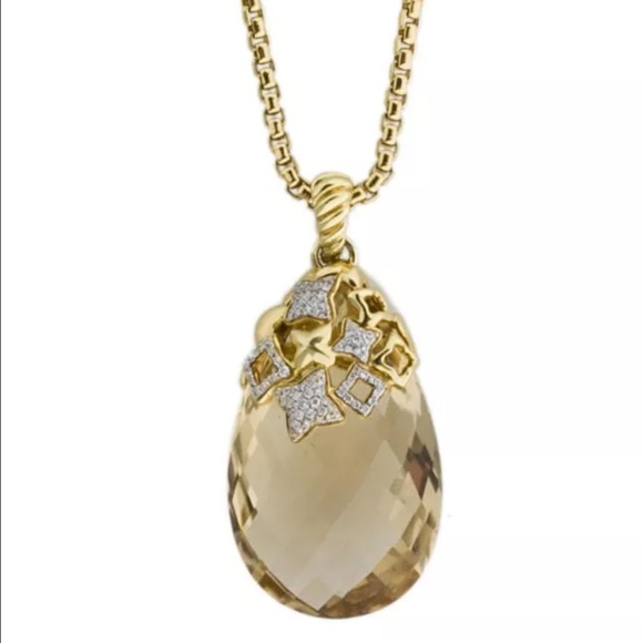 DAVID YURMAN 18K QUARTZ AND DIAMOND NECKLACE - Picture 3 of 3