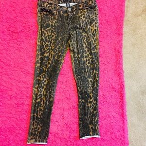 Leopard print jeans