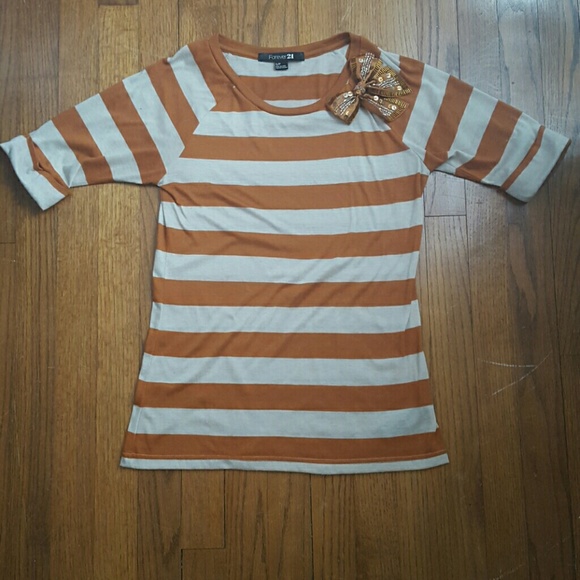 Burnt orange striped shirt