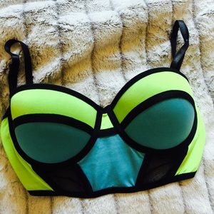 Blue Yellow Crop Top