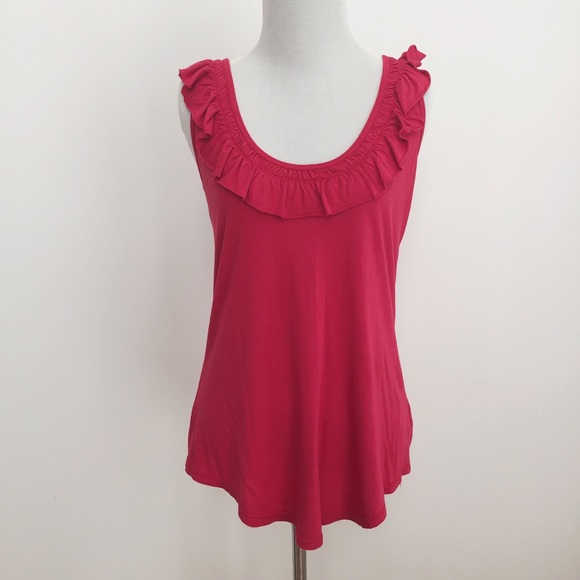 Red LA Made Ruffle Tank - Picture 1 of 4