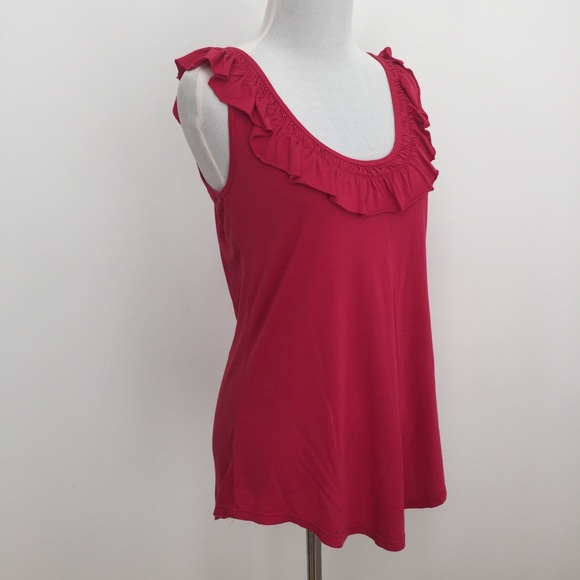 Red LA Made Ruffle Tank - Picture 2 of 4
