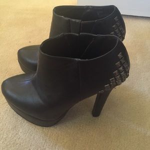 All black madden girl studded booties