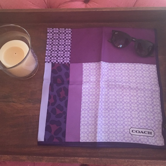Coach Accessories - Coach patchwork neck scarf in purple