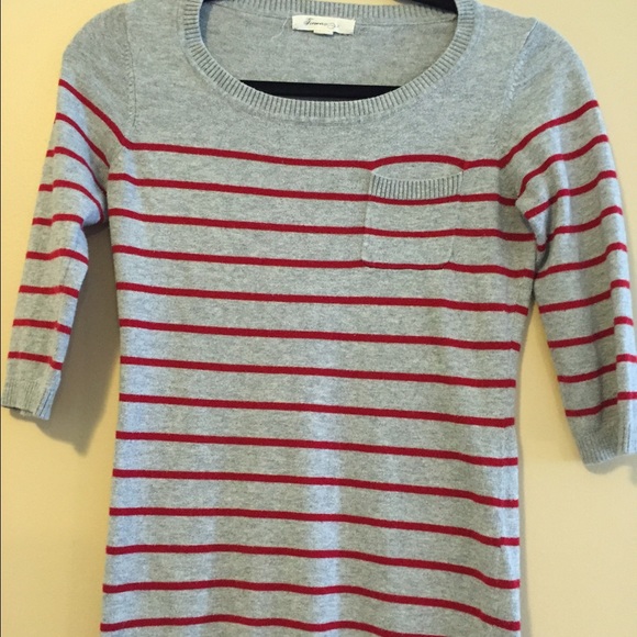 Forever 21 Sweaters - Gray sweater with red stripes