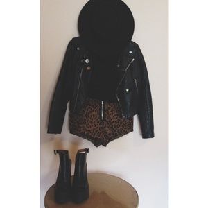 Unif high waisted leopard shorts