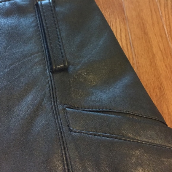 High waisted black leather pants - Picture 3 of 4