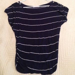 Navy and white striped top
