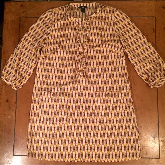 H&M tunic top with brass colored buttons