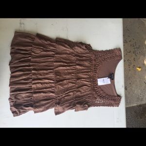 Rue 21 Brown Ruffle Top