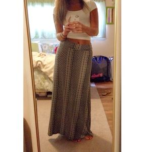 Black and white maxi skirt