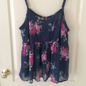 Floral Chiffon Babydoll Top