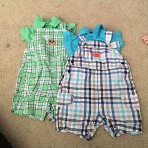 2 boys 6 month overall outfits