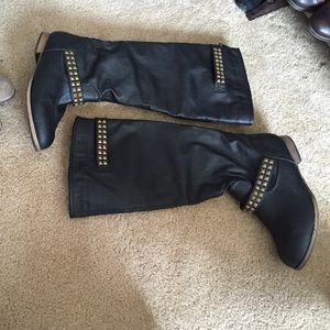 Black studded boots