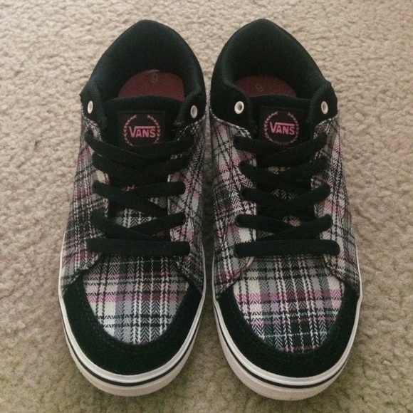 Pink & Black Plaid Vans Sneakers