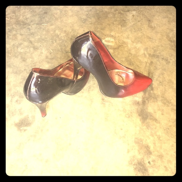 red and black high heels