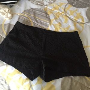 Black crochet shorts