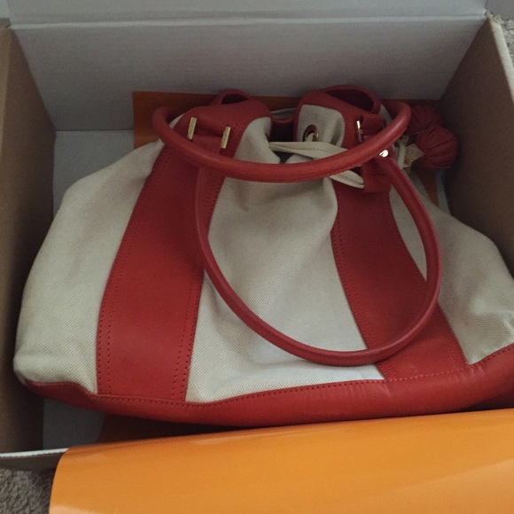 Large coral Tory Burch Tote - Picture 2 of 4