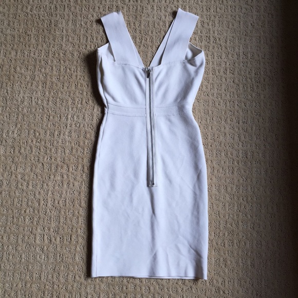 BCBG max azria white bodycon bandage dress - Picture 3 of 4