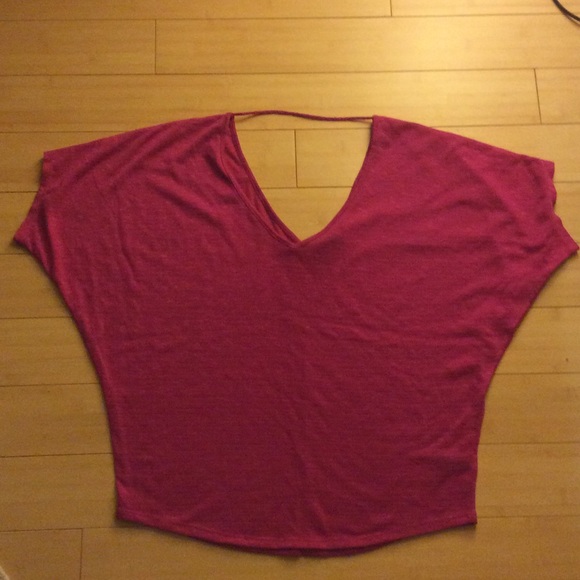 Express Fuchsia, V-Neck Shirt - Picture 2 of 2