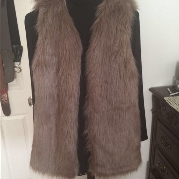 Beige Faux Fur Vest brand new