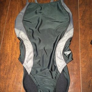 Black & grey speedo one piece