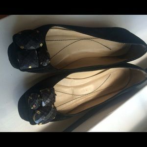 Kate spade black flats with jewels