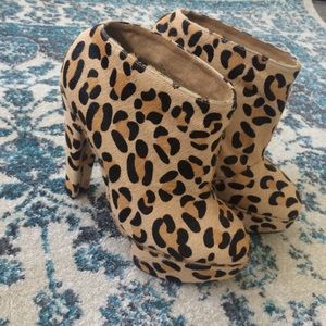 Leopard platform booties
