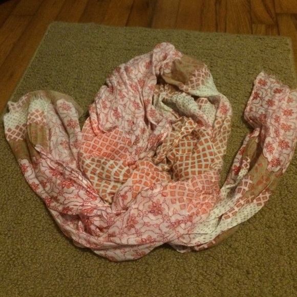 Orange and tan fall scarf
