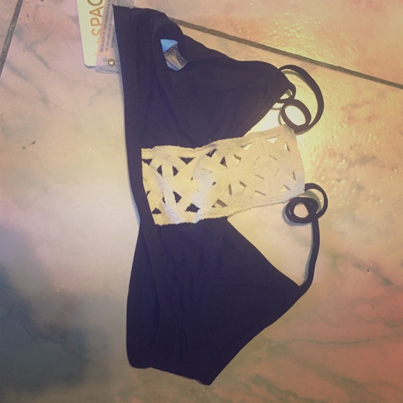 Black lace bikini top