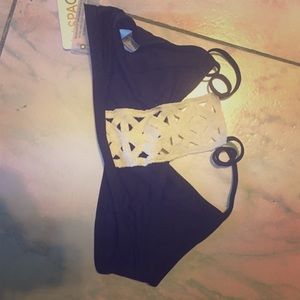 Black lace bikini top
