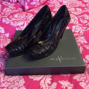 Vince Camuto Black Croco heels