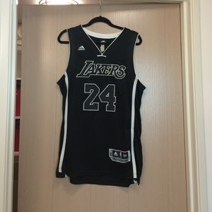 Black and White Lakers Kobe 24 Jersey