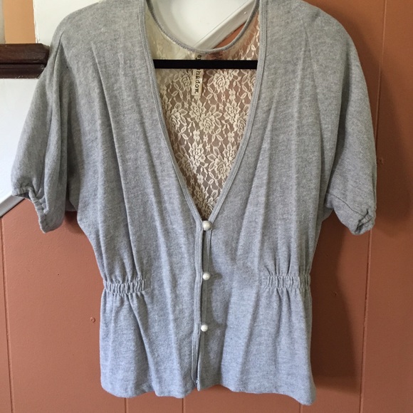 Lace Back Cardigan Top