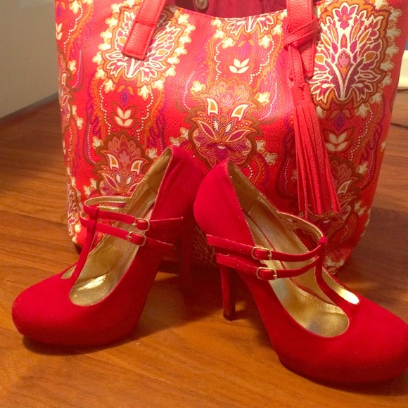 Suede Red Heels USED