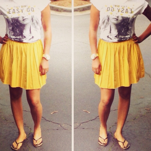 Pleated Suede Skirt