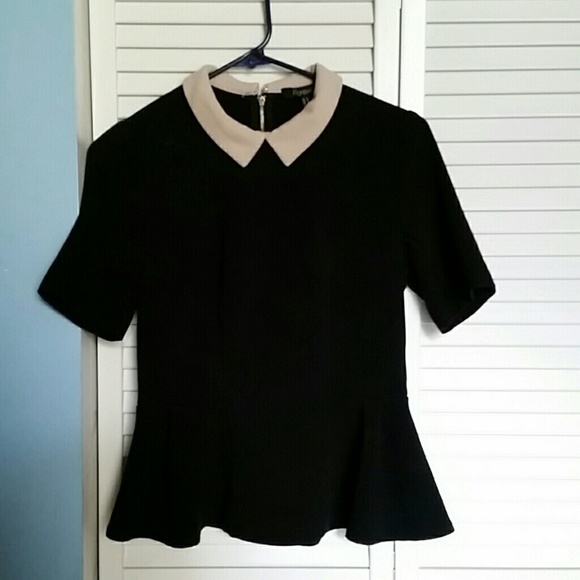 Black Forever 21 Peplum Shirt