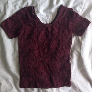 Stretch Floral Lace Crop Top