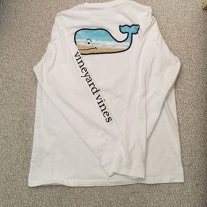 Vineyard Vines White Long Sleeve Beach Tee