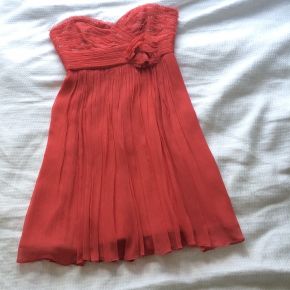 BCBG Strapless Coral Dress - Picture 1 of 4
