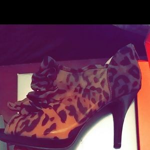 Leopard Print Bootie Heel