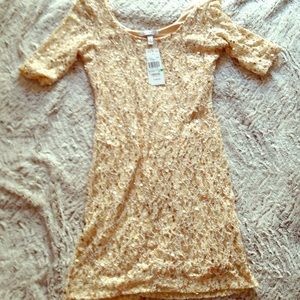 Never worn Lace with gold sequence party dress