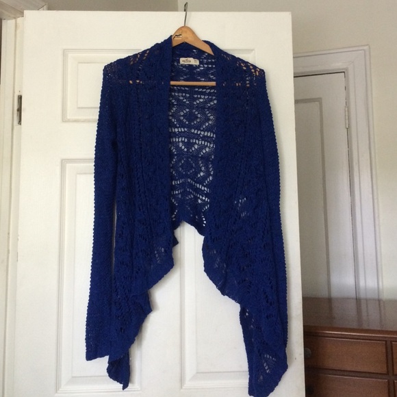 Hollister Sweaters - Royal blue drapey cardigan.