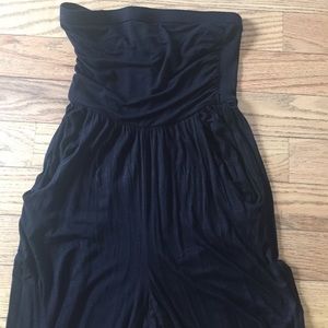 Black strapless romper