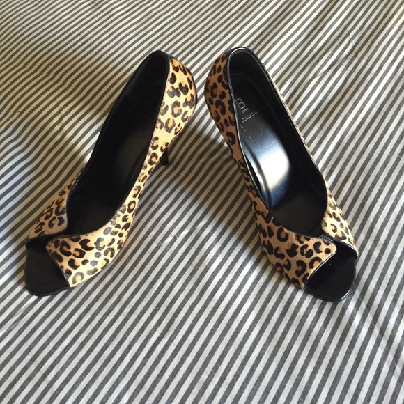 Bundle offered!  Leopard print peep toe shoes 7.5