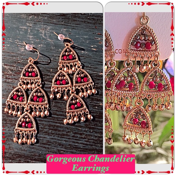 ♥️SOLD BUNDLE ♥️Goldtone Chandelier Earrings♥️ - Picture 2 of 4