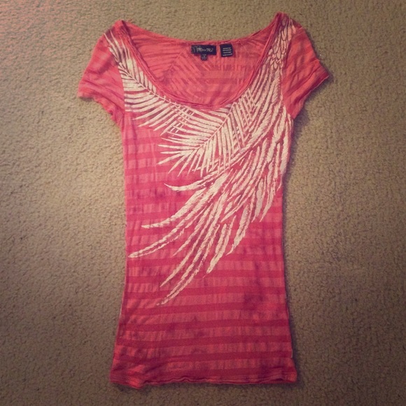 Miss Me Pink Angel Wings Rhinestone T-Shirt